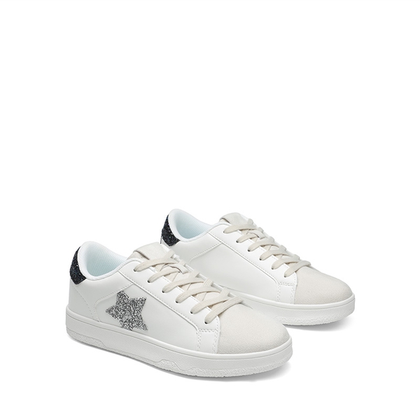 [Bree] Star Low-top Fashion Sneakers - WHITE-GLITTER - 6